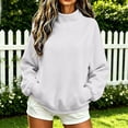thumbnail image 2 of BUIGTTKLOP Mock Neck Sweatshirt Women 2026 Fall Fashion Oversized Turtleneck Pullover Long Sleeve Casual Sweatshirts with Thumb Hole, 2 of 8