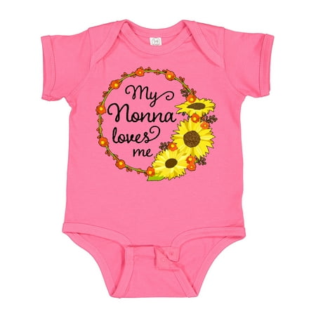 

Inktastic My Nonna Loves Me with Sunflower Wreath Gift Baby Boy or Baby Girl Bodysuit