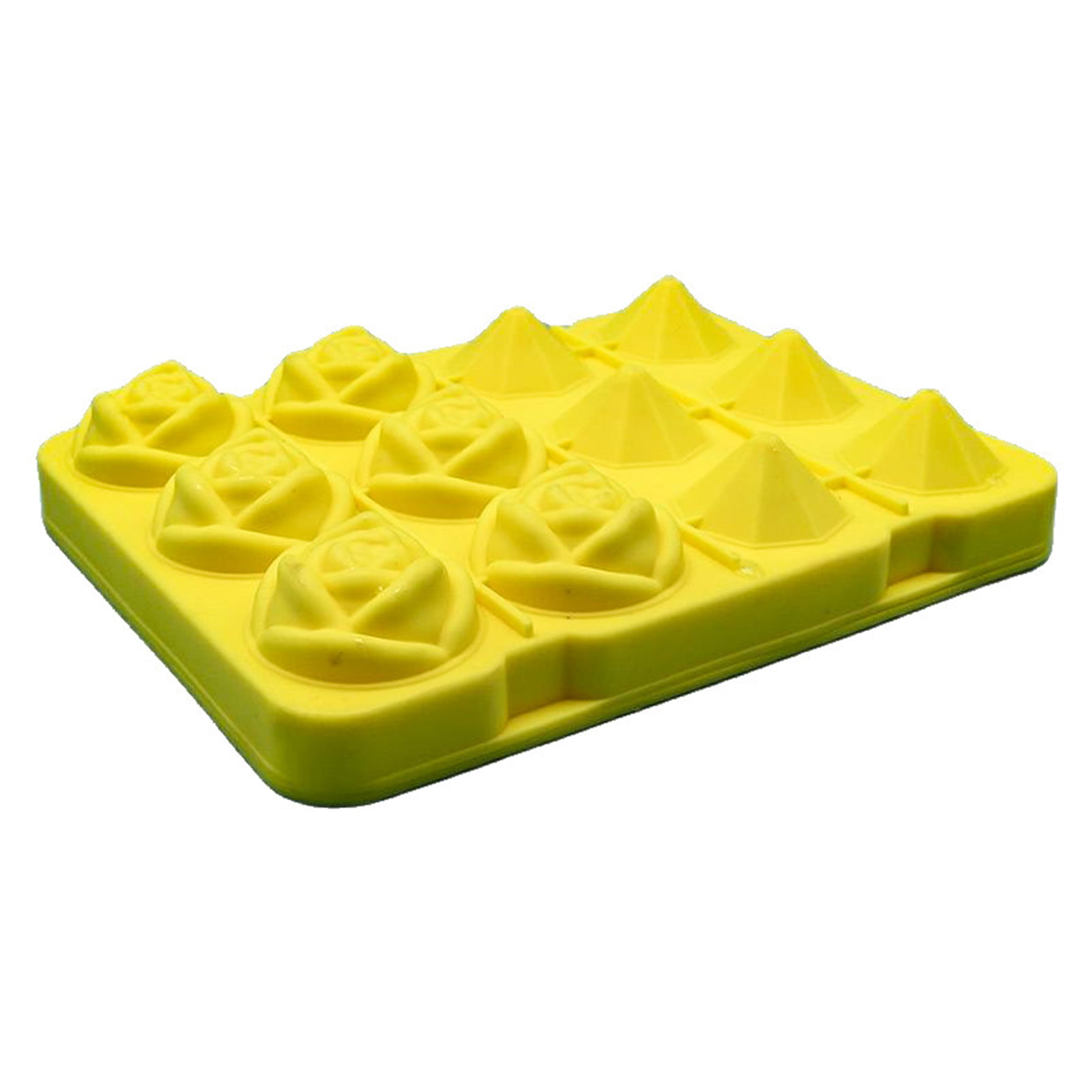 Fulande 3D Rose Ice Molds,2 inch Large Ice Cube Trays, Make 4 Giant Cute Flower Shape Ice, Silicone Rubber Fun Big Ice Ball Maker for Cocktails Juice Whiskey