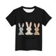 thumbnail image 4 of Blusas y camisas de manga corta con cuello redondo Camiseta estampada de manga corta de Pascua para niños Cuello redondo Manga corta Casual Versátil Para niñas Niños Top de poliéster, 4 of 5