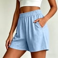 thumbnail image 5 of Utoimkio Women's Crinkle Gauze Shorts,Elastic High Waist with Button Detail Pockets, 5 of 7