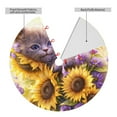 thumbnail image 2 of Yiaed Daisy Sunflower Lazy Cat Print Christmas Tree Skirt , Tree SkirtsTree Mat for Christmas Winter Holiday Indoor Decorations-30", 2 of 7