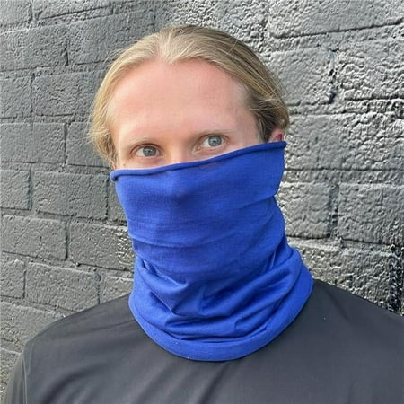 Hemless Neck Gaiter for Outdoor Activities Blue