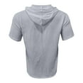 thumbnail image 4 of Yiaimeir Mens Summer Solid Color Pockets Cotton Linen Short Sleeve Shirt Tops,Size M-3XL, 4 of 5
