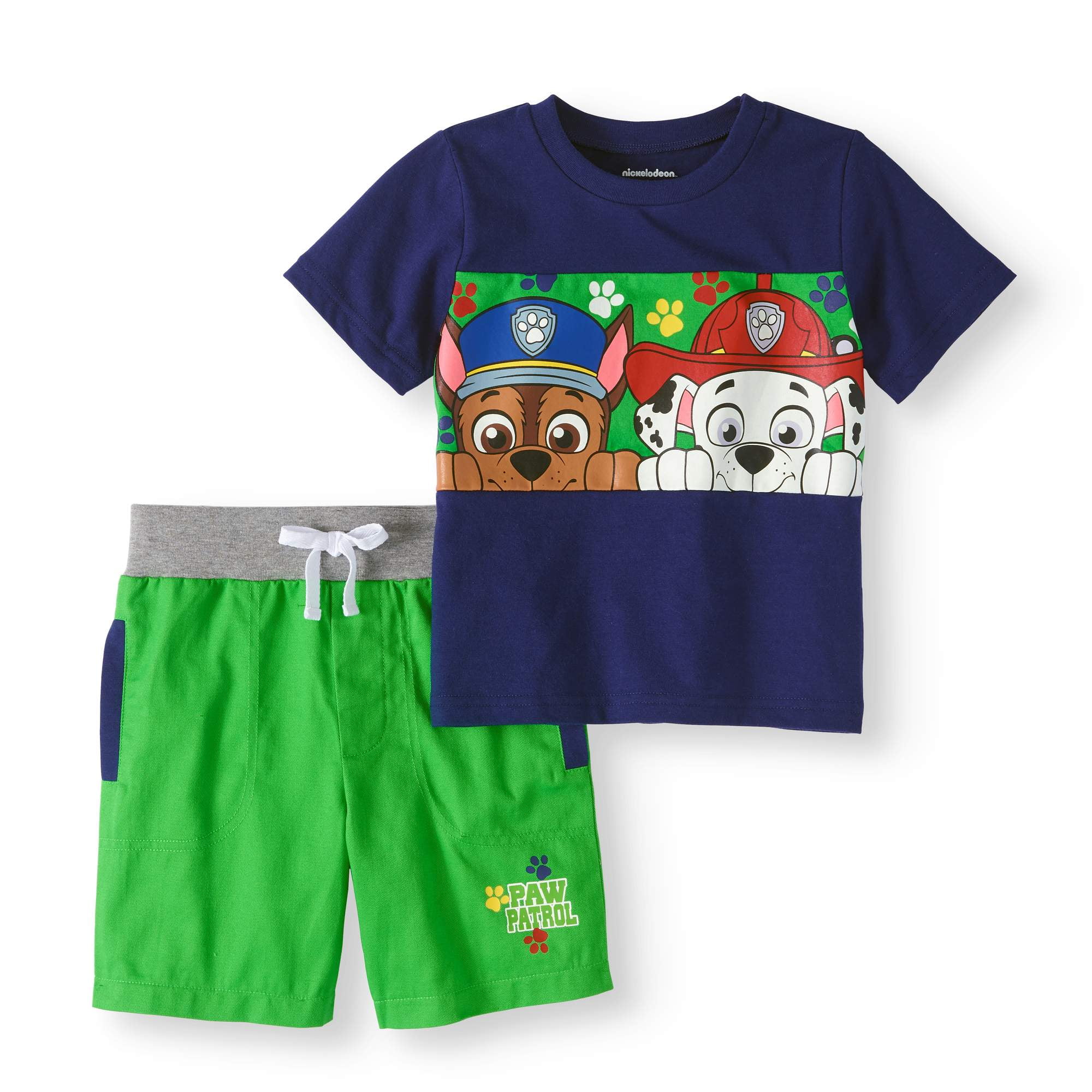Nickelodeon Paw Patrol Boys 3-Piece Fleece Zip Jacket Jogger T-Shirt Set Toddler//Little Kid