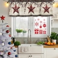 thumbnail image 5 of Texas Star Red Curtain Valances for Windows, Kitchen Valance Window Treatments Panel 2 Pack, Farmhouse Berry Wooden Vintage Rod Pocket Short Curtains for Bathroom Bedroom 42 x 12 Inch, 5 of 8