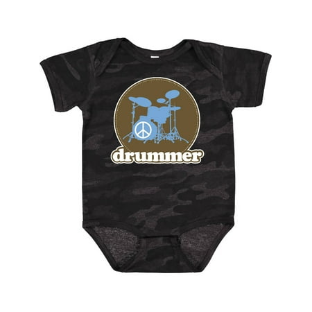 

Inktastic Cool Brown Retro Drummer Gift Baby Boy or Baby Girl Bodysuit