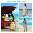 thumbnail image 2 of 7 ft Beach Umbrella for Sand with Tilt/Sand Anchor/Carry Bag/, Stripe Blue and Green,UV 50+ UPF 100+, 2 of 8