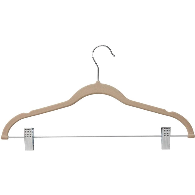 10 Pack Hangers With Clips - Ivory Velvet Hangers - Hangers - Pants Hangers - Slim Slip