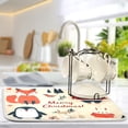 thumbnail image 2 of Iauyy Dish Drying Mat for Kitchen Counter, Super Absorbent & Hanging 16x18 / 18x24 Inch (S/M) A Penguin and A Rabbit, 2 of 8