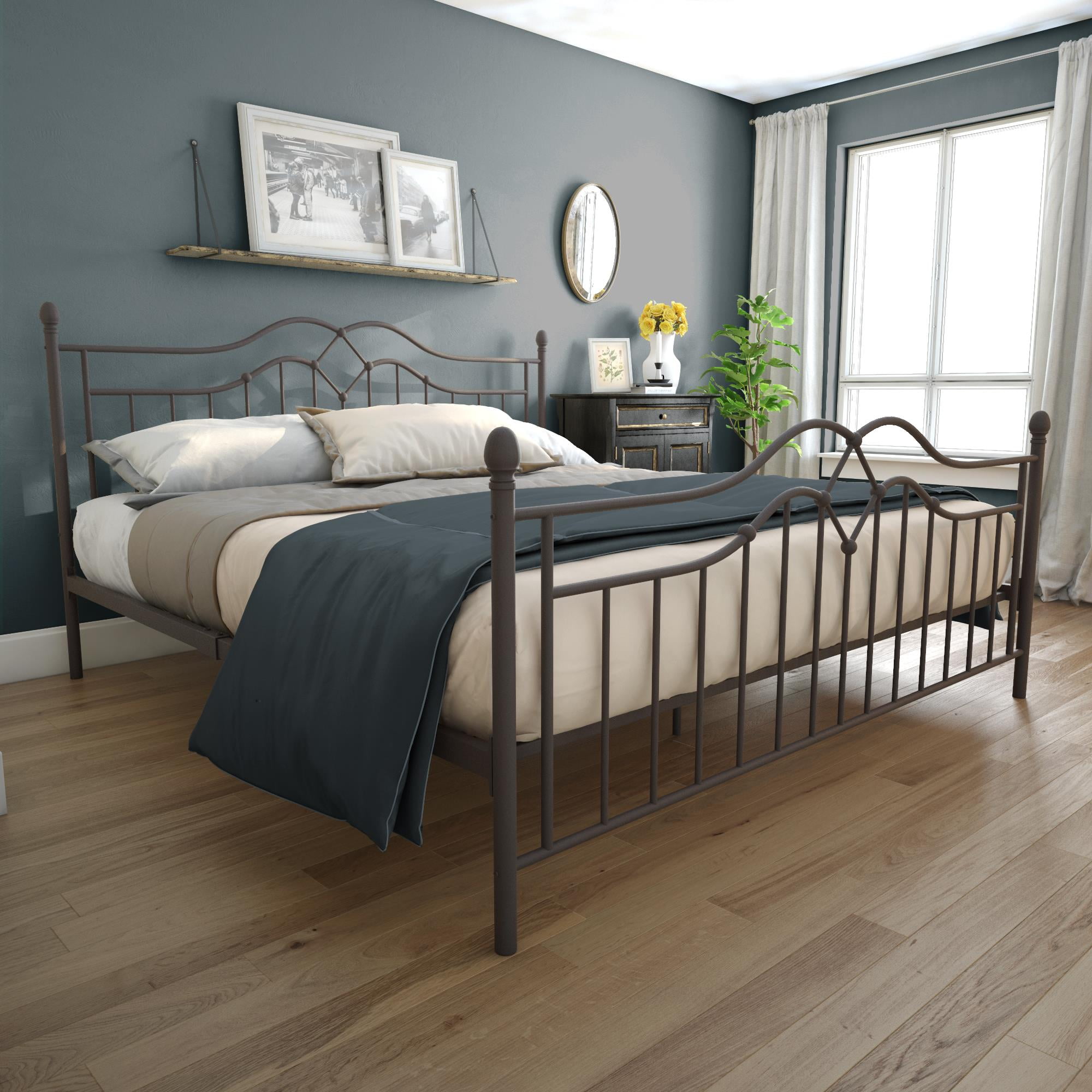 Dhp Tokyo Modern Metal Bed Frame Bronze Multiple Sizes