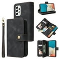 thumbnail image 1 of ELEHOLD for Samsung Galaxy A53 5G Flip Leather Wallet Case with Card Holders Kickstand Magnetic Clasp Lanyard Shoulder Strap Shockproof Protective Case,Black, 1 of 7