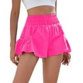 thumbnail image 2 of Jxximdong Shorts for Women Women's Solid Color High Waist Shorts Sports Running Shorts Workout Gym Flowing Shorts With Pockets Pink S Pants, 2 of 9