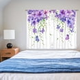 thumbnail image 6 of Purple Floral Butterfly Kitchen & Bathroom Window Curtains - Rustic Flower Farmhouse Spring Plant Small Short Curtains with Rod Pocket - 2 Panels (42x45 Inch), 6 of 6