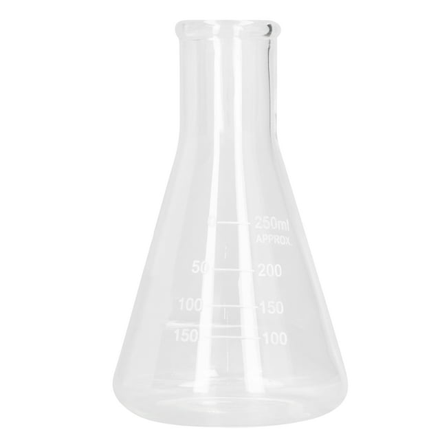 Erlenmeyer Flask Narrow Mouth Thickened Borosilicate Glass for Laboratory Chemistry 250ml