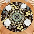 thumbnail image 2 of Tablecloth Paisley Vintage Bohemian Pattern Waterproof Round Cover with Elastic Edges and Backing for Elegant Dining, 2 of 7