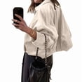 thumbnail image 3 of Veste en Faux Suède pour Femme Manteau à Revers de Printemps Décontracté Ample à Manches Longues Mode Style de Rue Manteau Crème Blanc m, 3 of 9