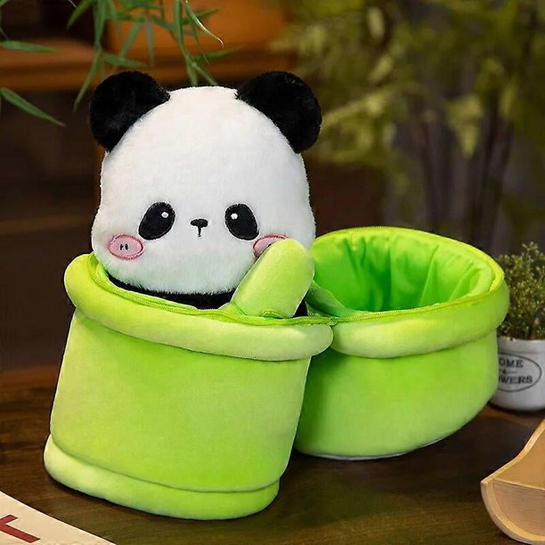 35 cm Lindo Panda de Peluche de Tubo de Bambú Muñeco de Panda de Bambú Kawaii Mochila Animal de Peluche Almohada Niños Niñas Regalos de Cumpleaños, 35 cm, Estilo de Juguete, 35 cm, Estilo de Juguete