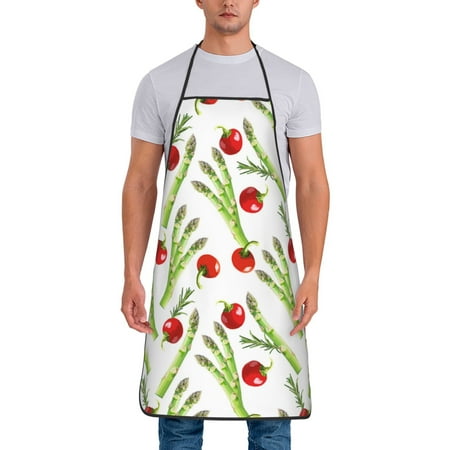 

Aprons for Men Women - tomato Asparagus Pattern Cooking Kitchen Apron Chef Apron Waterproof Apron for Painting Pottery Baking BBQ Gardening Salon Gift For women Men