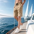 thumbnail image 2 of Men'S Casual Shorts Elastic Waist Shorts Summer Beach Drawstring Shorts with Pockets Khaki S, 2 of 8