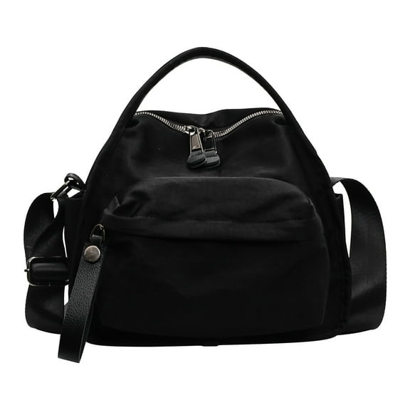 Btomtd Women's Crossbody Handbag and Backpack, Lightweight and Versatile Nylon Shoulder Bag, Casual Purse for Everyday Use and Outings, Black