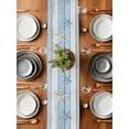 thumbnail image 6 of Summer Sea Blue Starfish Table Runner-36 Inch Long Rustic Farm Wood Board Table Runners Linen Burlap Tablerunner for Kitchen Dining Room Holiday Party, 6 of 9
