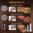 thumbnail image 2 of Valley Sportsman #8 Electric Meat Grinder, 0.5 HP, 350 lbs/hr, Stainless Steel Mincer with Sausage Stuffer for Home & Commercial Use, 2 of 7