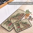thumbnail image 5 of 2-Piece Kitchen Rugs Set Non-Slip Mats Carpet Floor for Kitchen, Bathroom (19.7"x27.6" & 19.7"x47.2") Nostalgic Christmas Atmosphere, 5 of 7