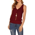 thumbnail image 1 of Dellytop Women V-Neck Sleeveless Tunic Knit Tank Top, 1 of 3