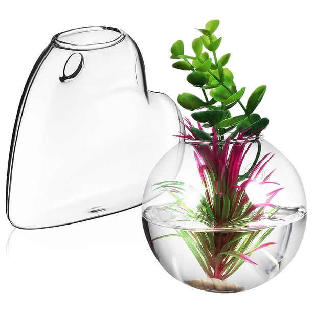 Macetas de pared para colgar en la pared, soporte para plantas de Terrario de cristal, jarrón de plantas hidropónicas, decoraciones verdes para pared, 2 uds.