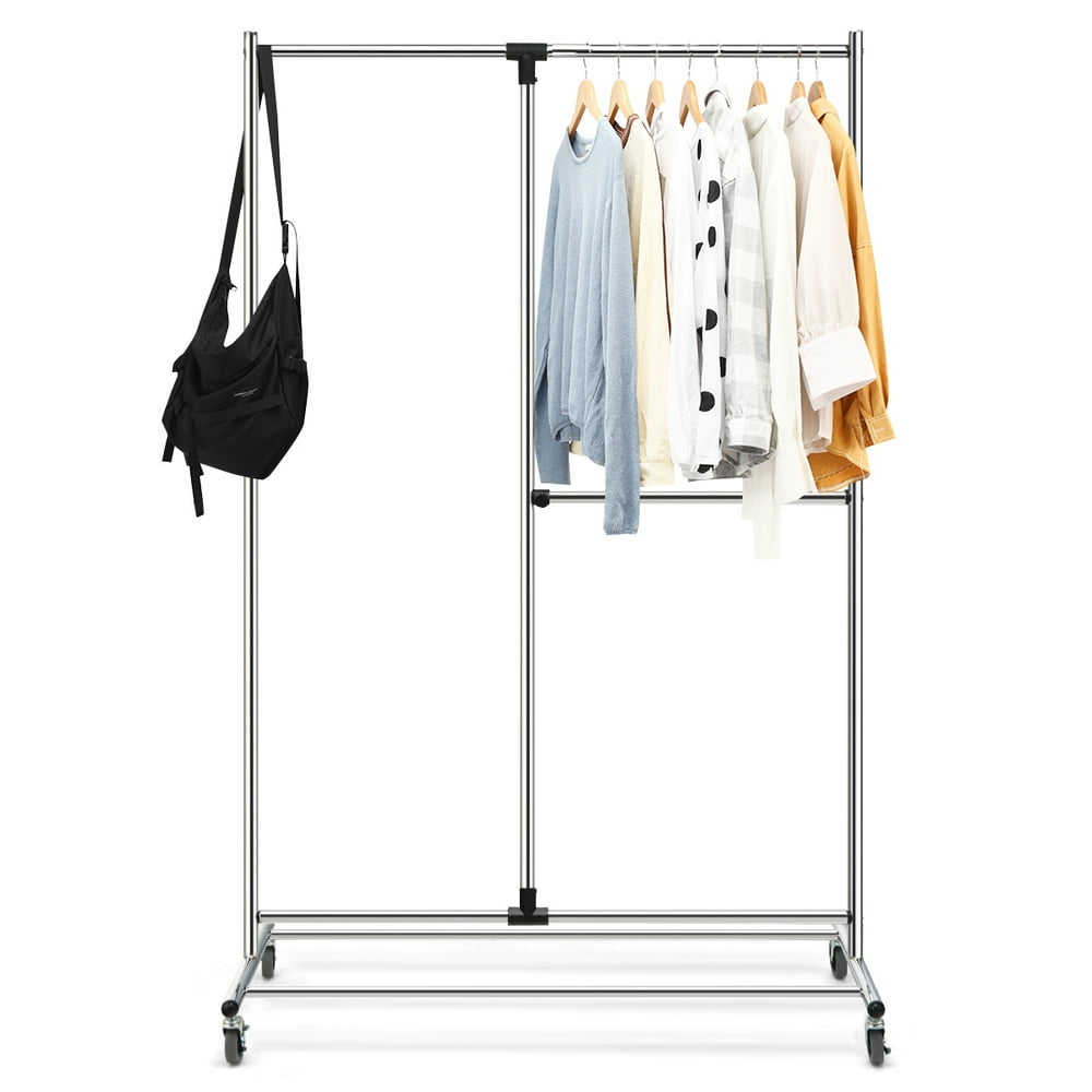 Topbuy 3Rail Heavy Duty Clothes Rack Adjustable Garment Rack with