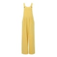 thumbnail image 6 of nvzhuang Women’s Fashion Jumpsuit Casual Button Wide Leg Suspender Overalls with Pockets, 6 of 8