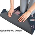 thumbnail image 3 of Dark Blue Princess Castle Pattern Hot Yoga Mat Towel Non Slip for Hot Yoga - Quick-Drying Yoga Mat Cover with 4 Corner Pockets with Travel Bag - Hot Yoga Towel Non Slip 74"x26", 3 of 6