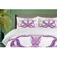 thumbnail image 4 of Ambesonne Octopus Duvet Cover Set, Aquatic Character Tentacles, 2-Calking, Purple White Mauve, 4 of 7
