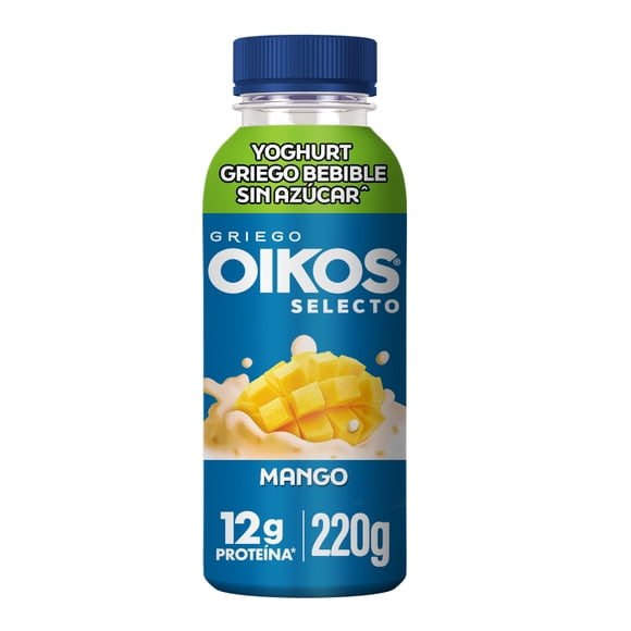 Yoghurt Griego Oikos Selecto Bebible Sin Azúcar Mango 220 g