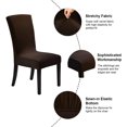 thumbnail image 4 of Velvet Chair Covers for Dining Room Set of 2, Stretchy Dining Chair Covers, Washable Kitchen Chair Slipcovers, Classy Decor for Home and Banquet (Chocolate, 2 Pack), 4 of 7