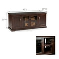 thumbnail image 3 of Leick Home 81360 Three Door TV Stand with Bronze Glass for 60" TV's, Chocolate Cherry, 3 of 14
