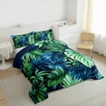 thumbnail image 3 of Manfei Monstera Leaf Queen Comforter Set,Tropical Botanical Plant Bedding Sets,Green Blue Leaves Bedding Comforter Set For Kids,Luxury Bedroom Decor Reversible,3 Pieces, 3 of 8