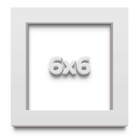 6x6 Shadow Box High Gloss White Display Frame | 1.625 Inches Deep | 1 Inch Moulding Width | Solid