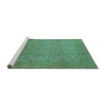 thumbnail image 2 of Ahgly Company Machine Washable Indoor Square Oriental Turquoise Blue Industrial Area Rugs, 3' Square, 2 of 4