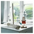 thumbnail image 5 of Nautical Decor Wooden Lighthouse Beach Themed Ornaments Coastal Ocean Decoration Decorative Wood Light HouseTable Centerpiece Tower Lights Figurine for Shelf Fireplace (Red), 5 of 7
