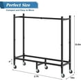thumbnail image 3 of 2.7ft Heavy Duty Steel Logs Stand Firewood Rack Outdoor Log Holder With Wheels, 3 of 4