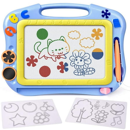 FLY2SKY Magnetic Drawing Board Kids Magna Doodle Board Travel Size Toddler Toys Sketch Writing Colorful Erasable Sketching Pad Holiday Birthday Gifts Girl Boy Educational Learning Toy