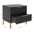thumbnail image 3 of SAFAVIEH Lylia 2 Drawer Nightstand, Distressed Black/Gold Legs/Gold Handle (22.1 in. W x 15.7 in. D x 22.8 in. H), 3 of 13