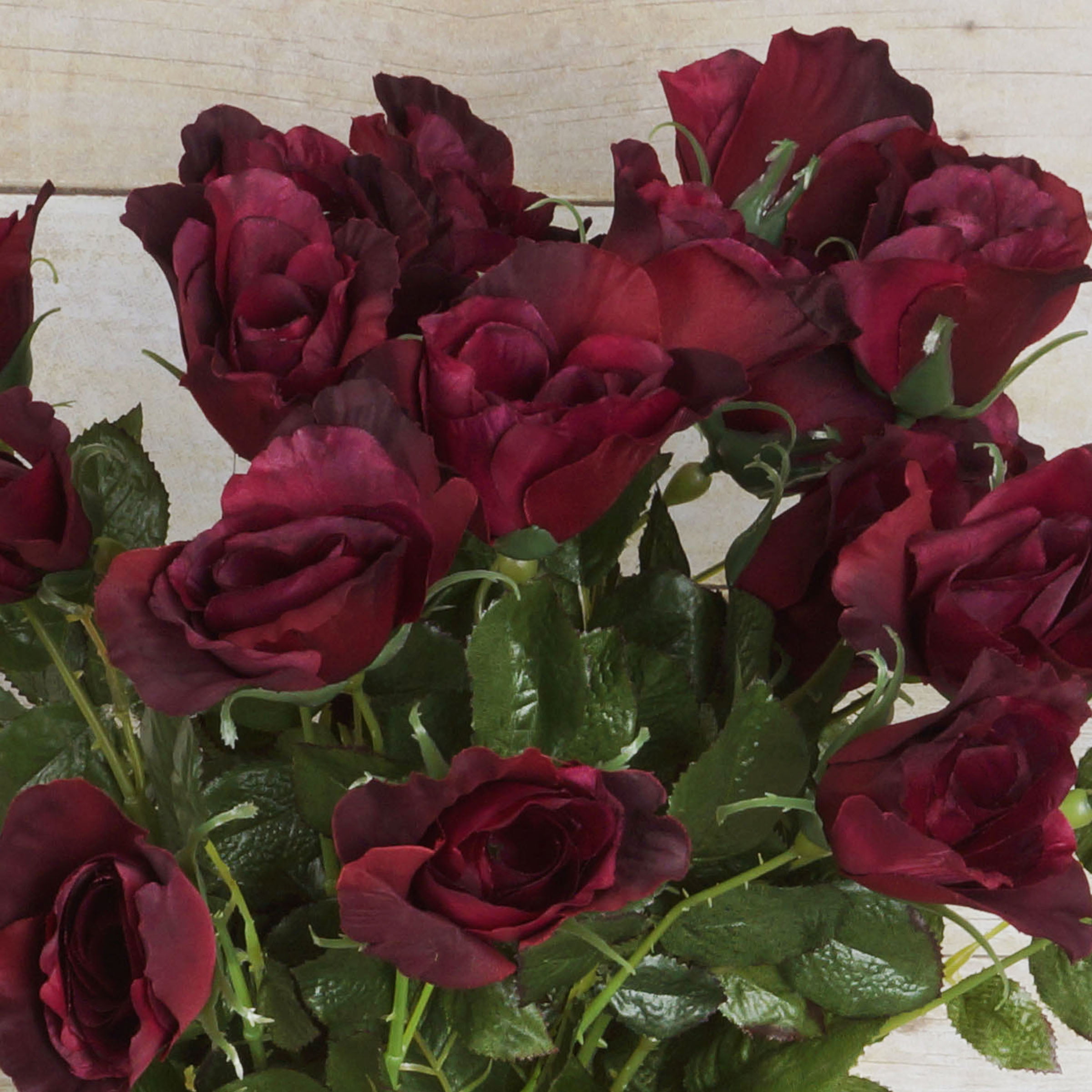 48 Red LONG SINGLE STEM ROSES BUNDLE Silk Wedding Flowers Bouquets Centerpieces