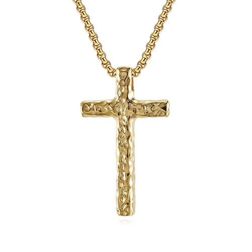 14K Yellow Gold  Cross Pendant Necklace for Women Charms Crosses Jewelry Men Christianity Crucifix Religious