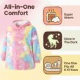 thumbnail image 4 of Kids Glow in The Dark Hooded Blanket Hoodie, Oversized Wearable Blanket for Boys & Girls Flannel Fleece One Size Purple C0P, 4 of 7