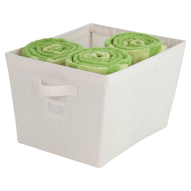 Honey Can Do Large WireFramed Canvas Bin with Handles, Natural