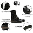 thumbnail image 2 of Fly London Womens Black SCOP110 Chelsea Leather Ankle Zip Biker Boots, 2 of 5
