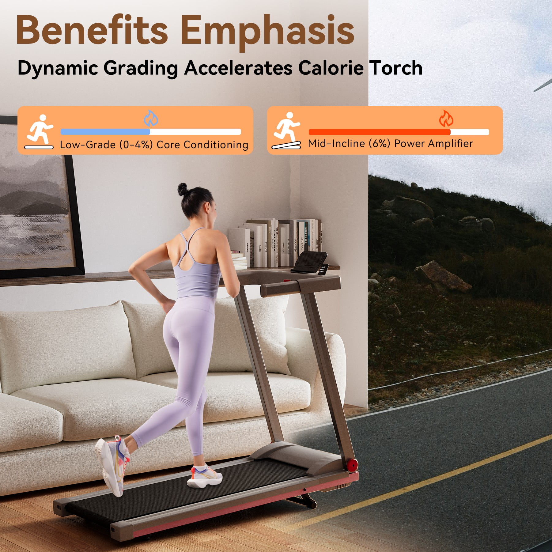4-in-1 Treadmills Folding Smart Treadmill with 6% Incline,7.5MPH,300 lbs,Folding Electric Motorized Treadmill With Speaker